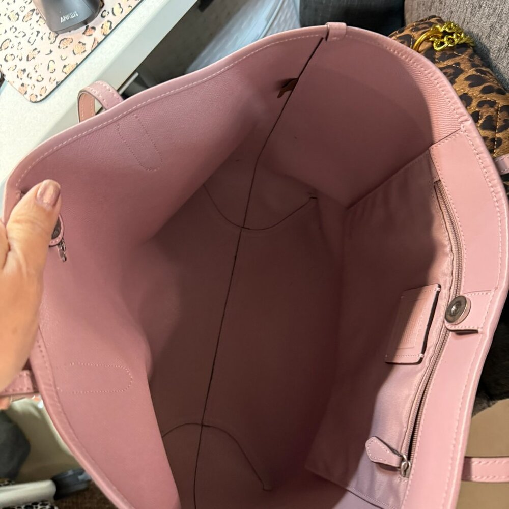 Coach Signature Canvas Tote with Lavender Trim - Picture 6 of 6